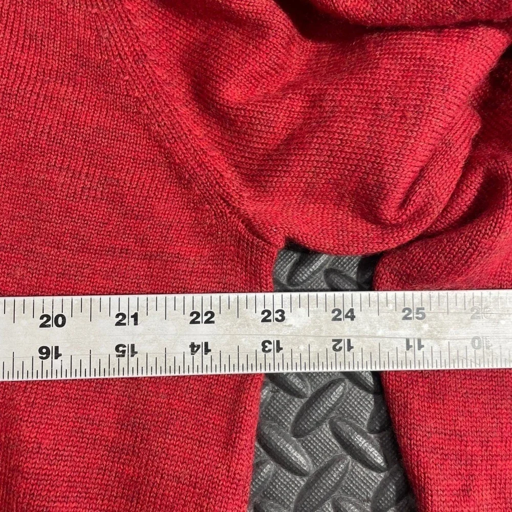 Brooks Brothers 346 Red Quarter Zip Merino Wool‎ Pullover Sweater Men's Size XL